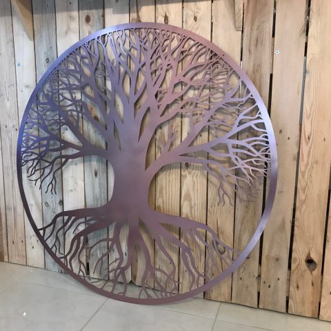 Arbre de vie acier Rose Doré