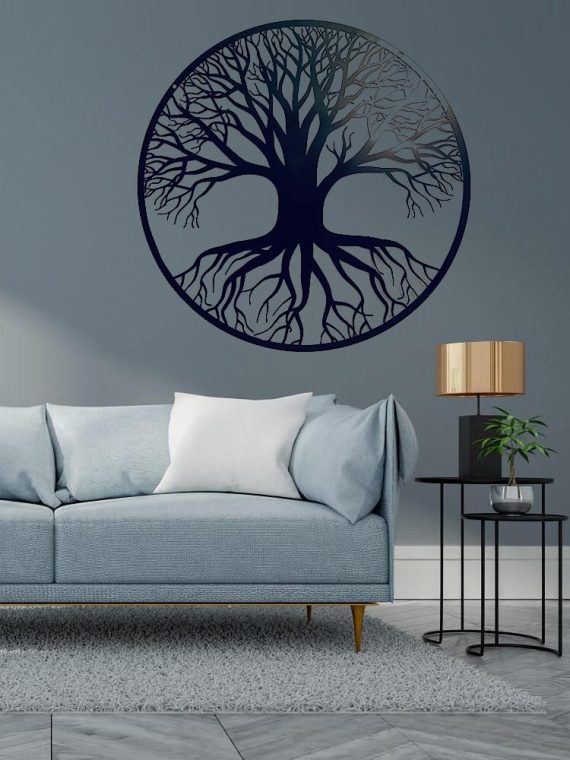 Arbre de vie en acier noir mat