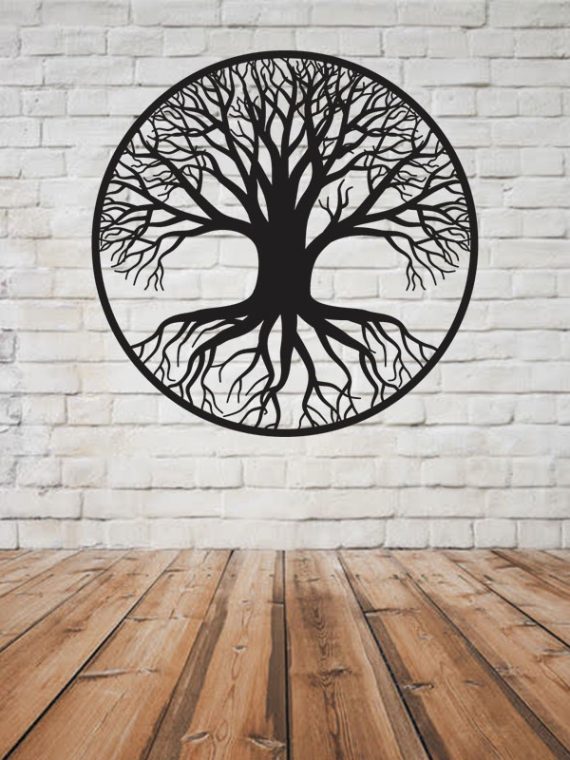 Arbre de vie en acier noir mat