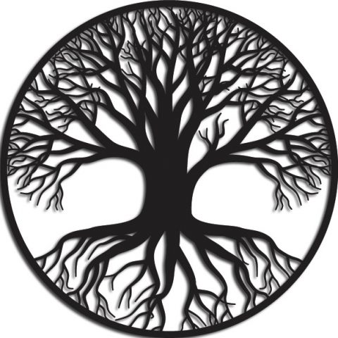 Arbre de vie en acier noir mat